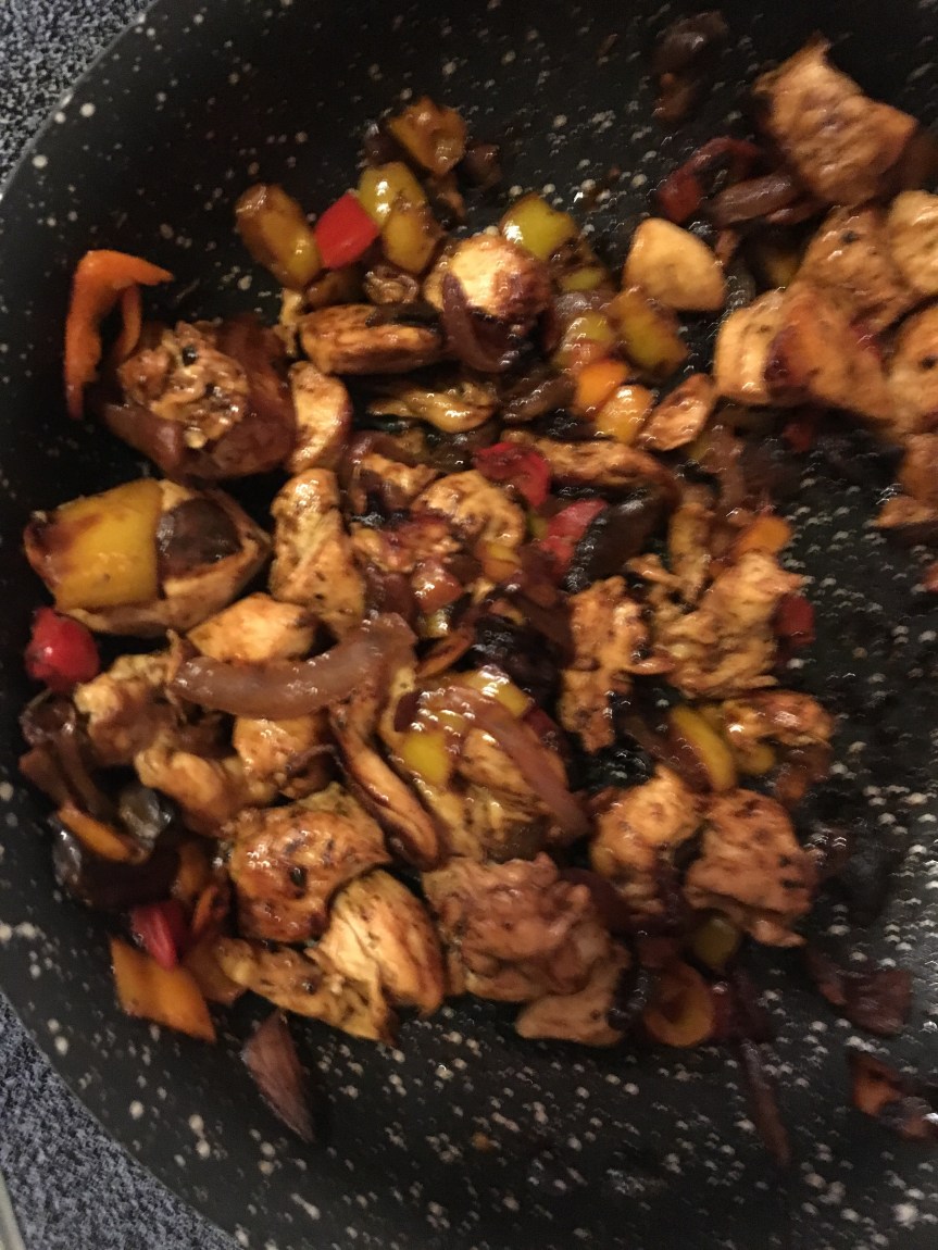 saute chicken and veggies